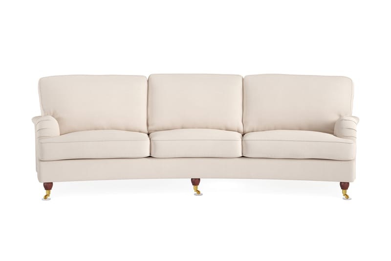 Howard Lyx 4-sits Svängd Manchestersoffa, Beige