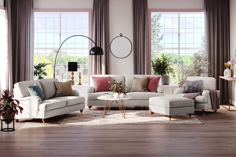 Howard Lyx 4-sits Tygsoffa - Ljusgrå - Products - Möbler - Soffa - Howardsoffa