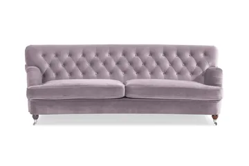 Howard Riviera 3-sits Svängd Sammetssoffa, Lila