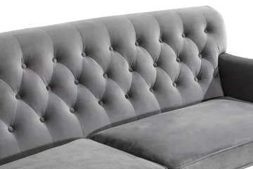 Howard Riviera 3-sits Svängd Sammetssoffa - Ljusgrå - Products - Möbler - Soffa - 3 sits soffa