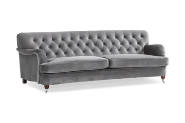Howard Riviera 3-sits Svängd Sammetssoffa - Ljusgrå - Products - Möbler - Soffa - 3 sits soffa