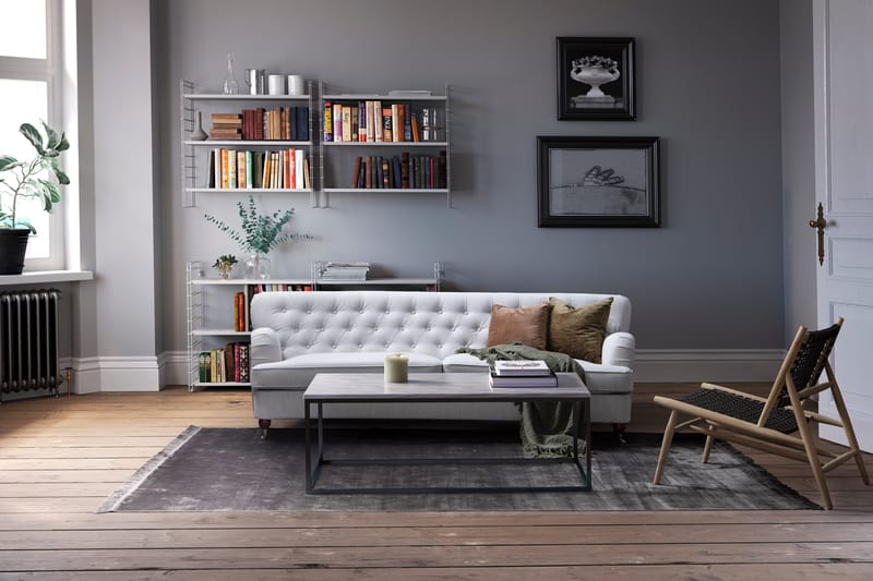 Howard Riviera 3-sits Svängd Tygsoffa - Grå - Products - Möbler - Soffa - 3 sits soffa