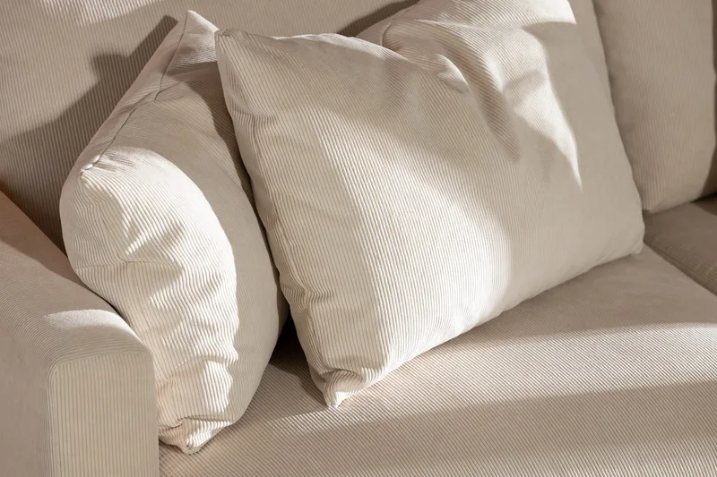 Menard 3-sits Djup Manchestersoffa - Beige - Products - Möbler - Soffa - 3 sits soffa