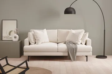 Menard 3-sits Djup Sammetssoffa 205 cm bred - Krämvit - Products - Möbler - Soffa - 3 sits soffa