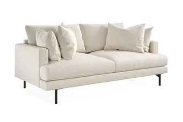 Menard 3-sits Djup Sammetssoffa 205 cm bred - Krämvit - Products - Möbler - Soffa - 3 sits soffa