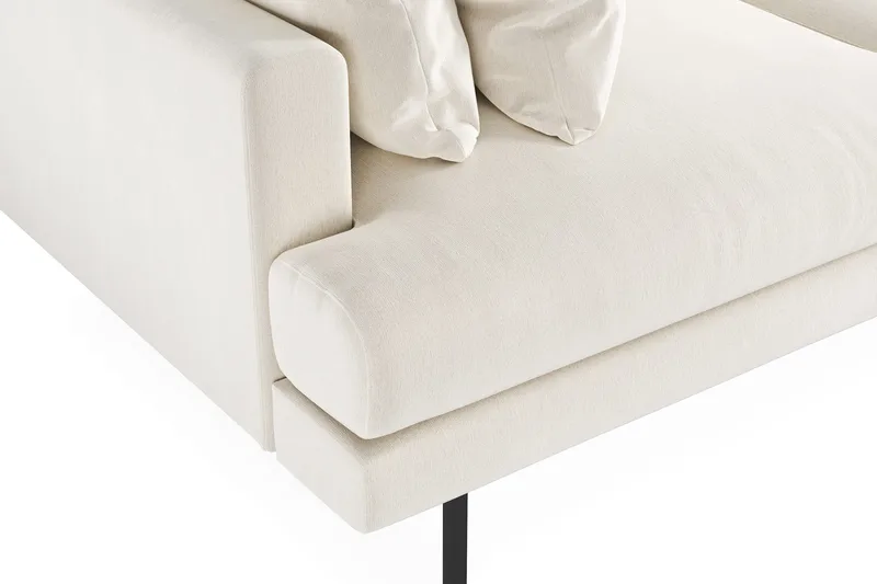 Menard 3-sits Djup Sammetssoffa 205 cm bred - Krämvit - Products - Möbler - Soffa - 3 sits soffa