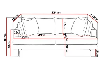 Menard 4-sits Djup Manchestersoffa - Beige - Products - Möbler - Soffa - 4 sits soffa