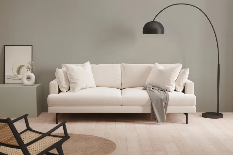 Menard 4-sits Djup Sammetssoffa - Krämvit - Products - Möbler - Soffa - Sammetssoffa