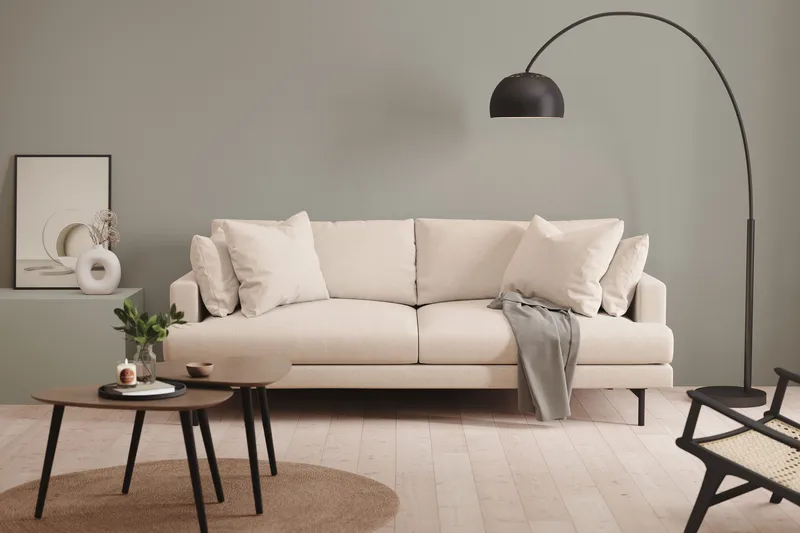 Menard 4-sits Djup Tygsoffa - Beige - Products - Möbler - Soffa - 4 sits soffa