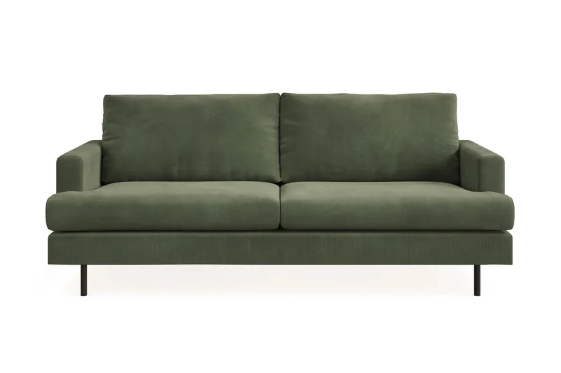 Menard Compact 3-sits Manchestersoffa, Grön