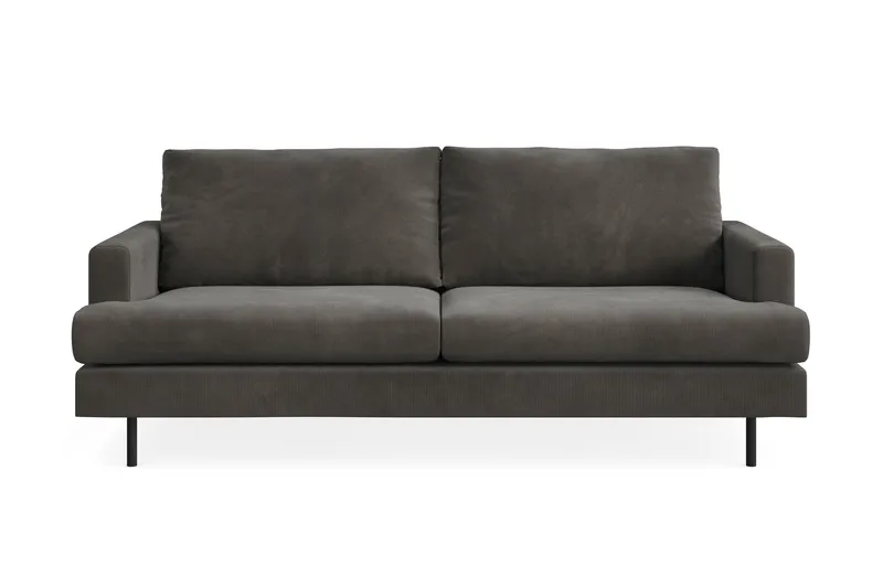 Menard Compact 3-sits Manchestersoffa, Mörkgrå