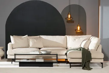 Menard Soffgrupp 4-sits Högervänd L-formad Schäslongsoffa + Stor Fåtölj i Manchester - Beige - Products - Möbler - Soffa - Soffgrupp