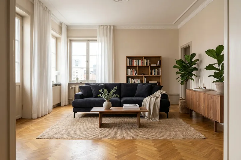Menard Premium 4-sits Djup Soffa i Chenille - Svartt - Products - Möbler - Soffa - 4 sits soffa