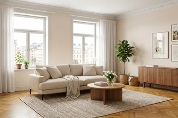 Menard Premium 4-sits Djup Soffa i Chenille - Beige - Products - Möbler - Soffa - 4 sits soffa