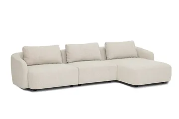 Milano 5-sits Rundad Högervänd L-soffa med Låg Rygg i Beige Boucle - Products - Möbler - Soffa - Divansoffa & schäslongsoffa