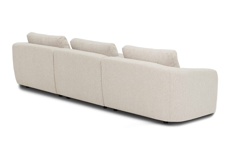 Milano 5-sits Rundad Högervänd L-soffa med Låg Rygg i Beige Boucle - Products - Möbler - Soffa - Divansoffa & schäslongsoffa