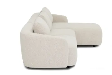 Milano 5-sits Rundad Högervänd L-soffa med Låg Rygg i Beige Boucle - Products - Möbler - Soffa - Divansoffa & schäslongsoffa