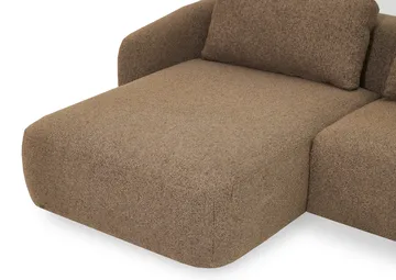 Milano 5-sits Rundad Vänstervänd L-soffa med Låg Rygg i Brun Boucle - Products - Möbler - Soffa - Divansoffa & schäslongsoffa