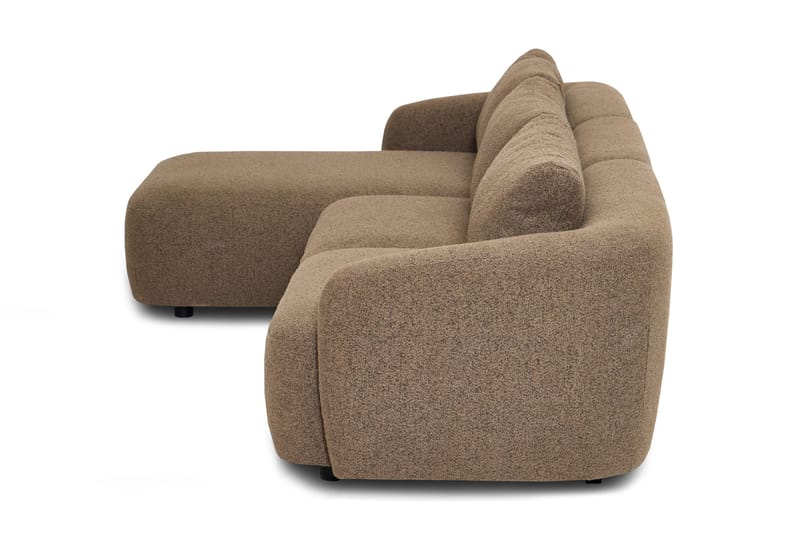 Milano 5-sits Rundad Vänstervänd L-soffa med Låg Rygg i Brun Boucle - Products - Möbler - Soffa - Divansoffa & schäslongsoffa
