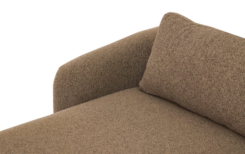 Milano 5-sits Rundad Vänstervänd L-soffa med Låg Rygg i Brun Boucle - Products - Möbler - Soffa - Divansoffa & schäslongsoffa