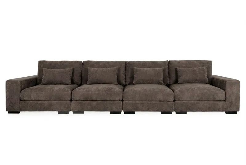 Dubai 4-sits soffa Extra Djup i Chenille, Mörkbrun