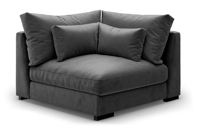 Dubai Hörnmodul Sammet, Mörkgrå