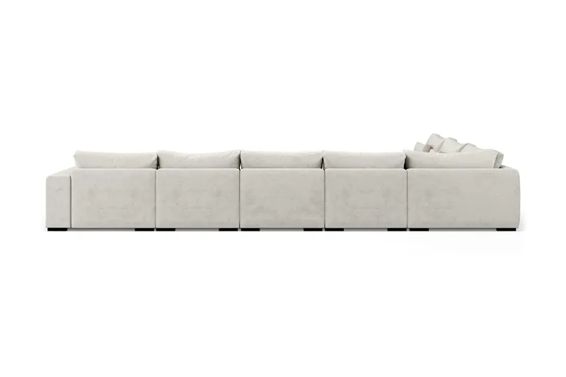 Dubai U-modulsoffa Large med Divan Höger Sammet Extra Djup - Vit - Products - Möbler - Soffa - Modulsoffa - Komplett modulsoffa