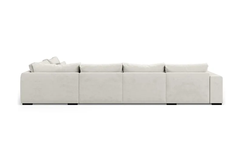 Dubai U-modulsoffa med Divan Vänster Sammet Extra Djup - Vit - Products - Möbler - Soffa - Modulsoffa - Komplett modulsoffa