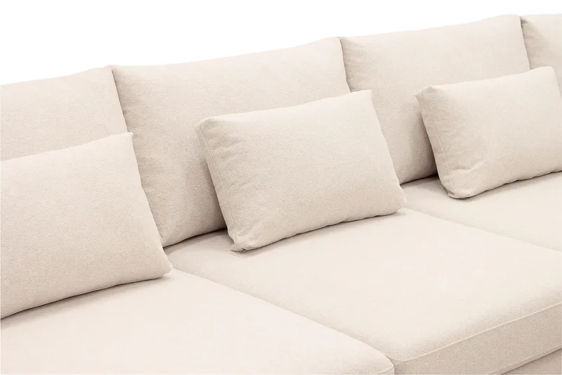 Grande Stor 7-sits U-Soffa med Divan Vänster - Beige Tyg - Products - Möbler - Soffa - Modulsoffa - Komplett modulsoffa