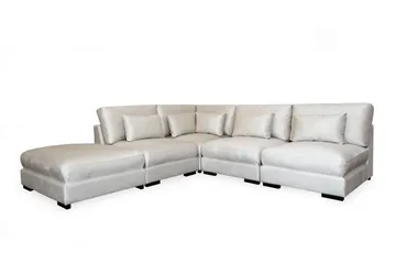 Dubai Schäslongsoffa Höger Sammet - Vit - Products - Möbler - Soffa - Modulsoffa - Komplett modulsoffa