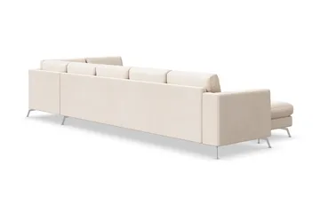 Ocean Lyx 6-sits Högervänd U-formad Soffa med Divan och Schäslong + Fotpall i Tyg - Beige - Products - Möbler - Soffa - U-soffa