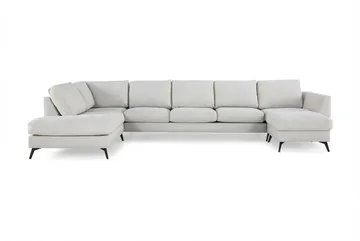 Ocean Lyx 6-sits Vänstervänd U-formad Soffa med Divan och Schäslong + Fotpall i Tyg
