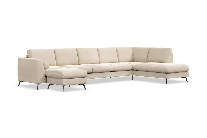 Ocean Lyx U-soffa med Schäslong Höger - Beige - Products - Möbler - Soffa - U-soffa