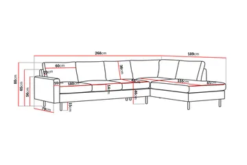 Peppe 4-sits Högervänd L-formad Schäslongsoffa i Manchester - Greige - Products - Möbler - Soffa - Divansoffa & schäslongsoffa