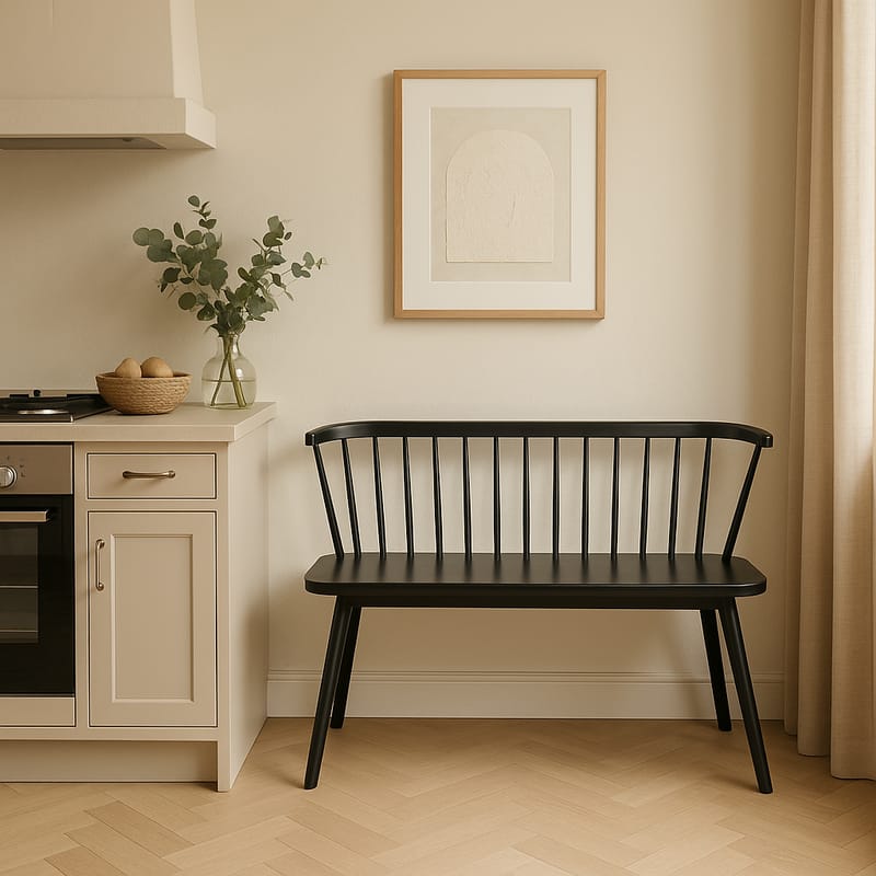 Pinnsoffa svart Bobby - Svart - Products - Möbler - Soffa - Kökssoffa & pinnsoffa