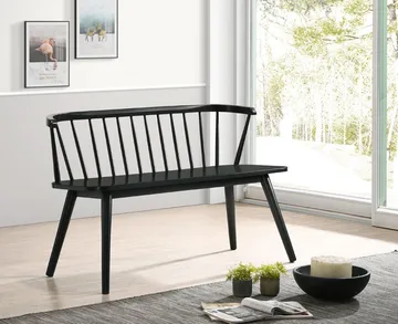 Pinnsoffa svart Bobby - Svart - Products - Möbler - Soffa - Kökssoffa & pinnsoffa