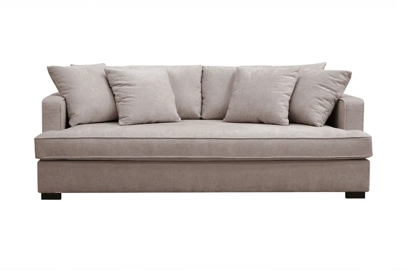 Rossita 3-sits Djup Soffa med hel dyna i Chenille, Grå / Brun