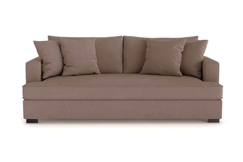 Rossita 3-sits Djup Soffa med hel dyna i Tyg, Brun