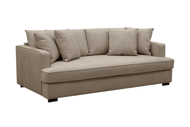 Rossita 3-sits Djup Tygsoffa med hel dyna - Brun - Products - Möbler - Soffa - 3 sits soffa