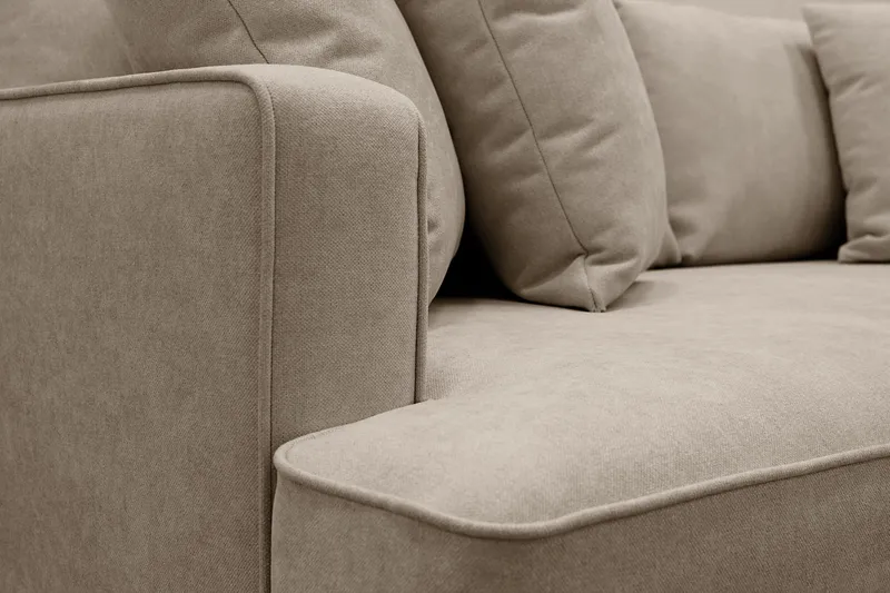 Rossita 3-sits Djup Tygsoffa med hel dyna - Brun - Products - Möbler - Soffa - 3 sits soffa