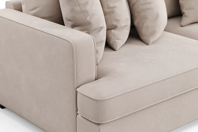 Rossita 4-sits Djup Sammetsoffa - Beige - Products - Möbler - Soffa - Sammetssoffa