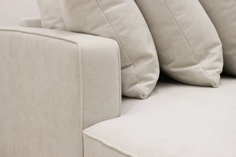 Rossita 5-sits Högervänd U-formad Djup Soffa med Divan och Schäslong i Tyg - Beige - Products - Möbler - Soffa - U-soffa