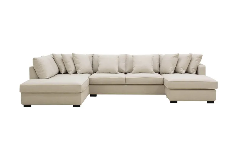 Rossita 5-sits Vänstervänd U-formad Djup Soffa med Divan och Schäslong i Tyg, Beige