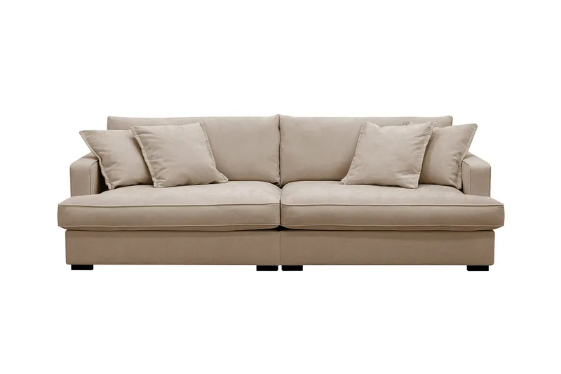 Rossita Lyx 3-sits Extra djup Soffa i Tyg, Ljusbrun