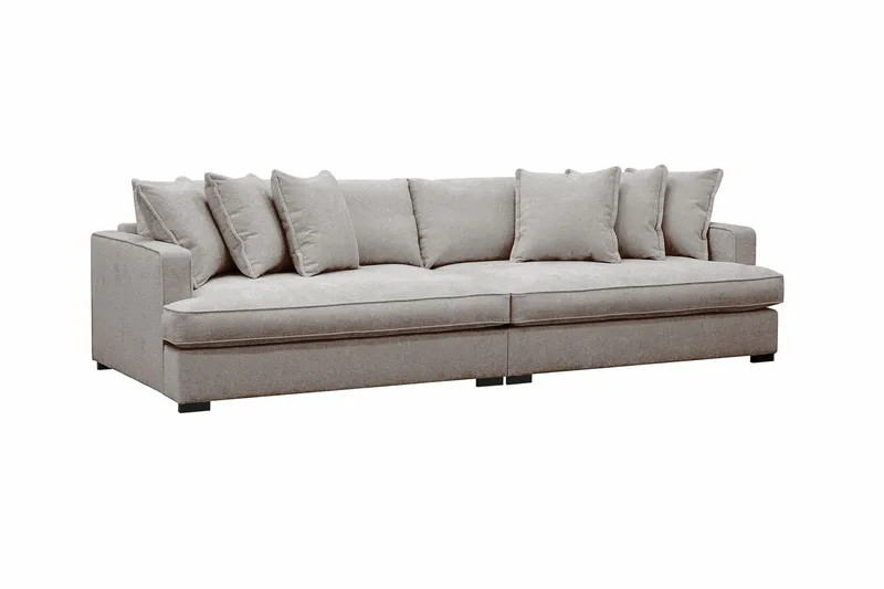 Rossita Lyx 4-sits Extra djup Soffa i Chenille - Grå / Brun - Products - Möbler - Soffa - 4 sits soffa
