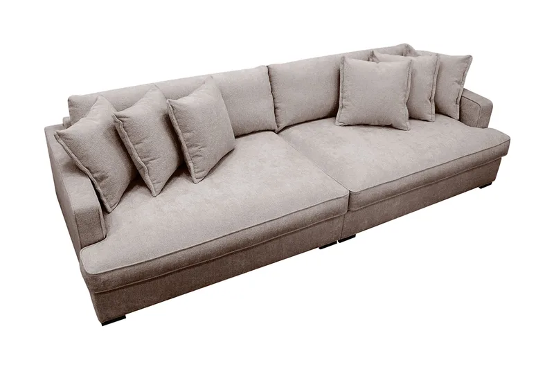 Rossita Lyx 4-sits Extra djup Soffa i Chenille - Grå / Brun - Products - Möbler - Soffa - 4 sits soffa