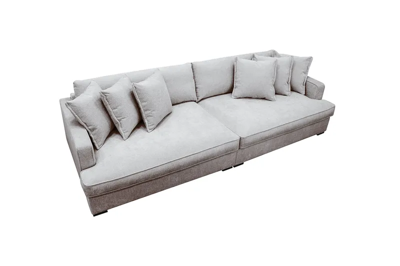 Rossita Lyx 4-sits Extra djup Soffa i Chenille - Grå / Brun - Products - Möbler - Soffa - 4 sits soffa