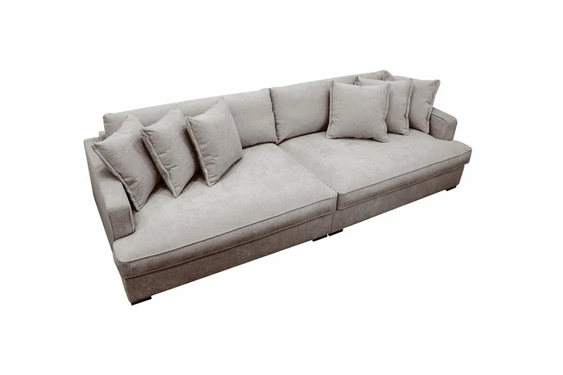 Rossita Lyx 4-sits Extra djup Soffa i Chenille - Grå / Brun - Products - Möbler - Soffa - 4 sits soffa