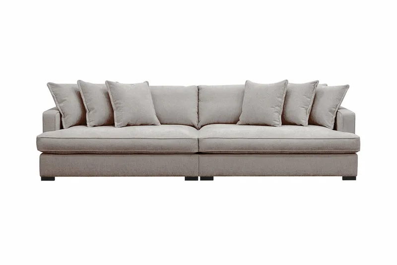 Rossita Lyx 4-sits Extra djup Soffa i Chenille - Grå / Brun - Products - Möbler - Soffa - 4 sits soffa