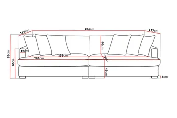 Rossita Lyx 4-sits Extra djup Soffa i Chenille - Grå / Brun - Products - Möbler - Soffa - 4 sits soffa